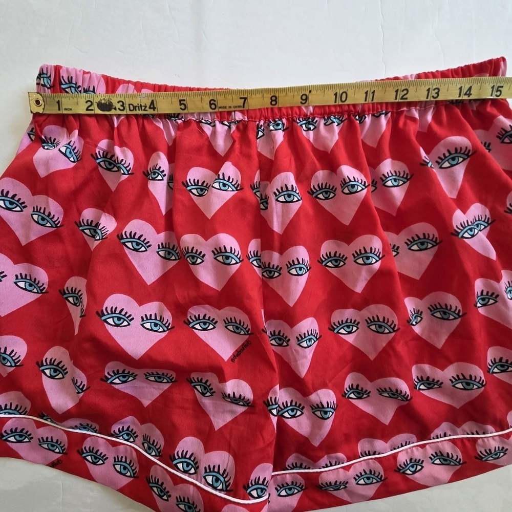Bouffants & Broken Pajama  Small Hearts Red Eyes Shorts - Picture 4 of 7